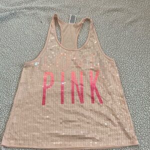 Razor back clear sequence tank top